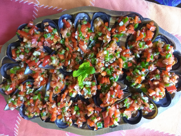 Mejillones con Pico de Gallo