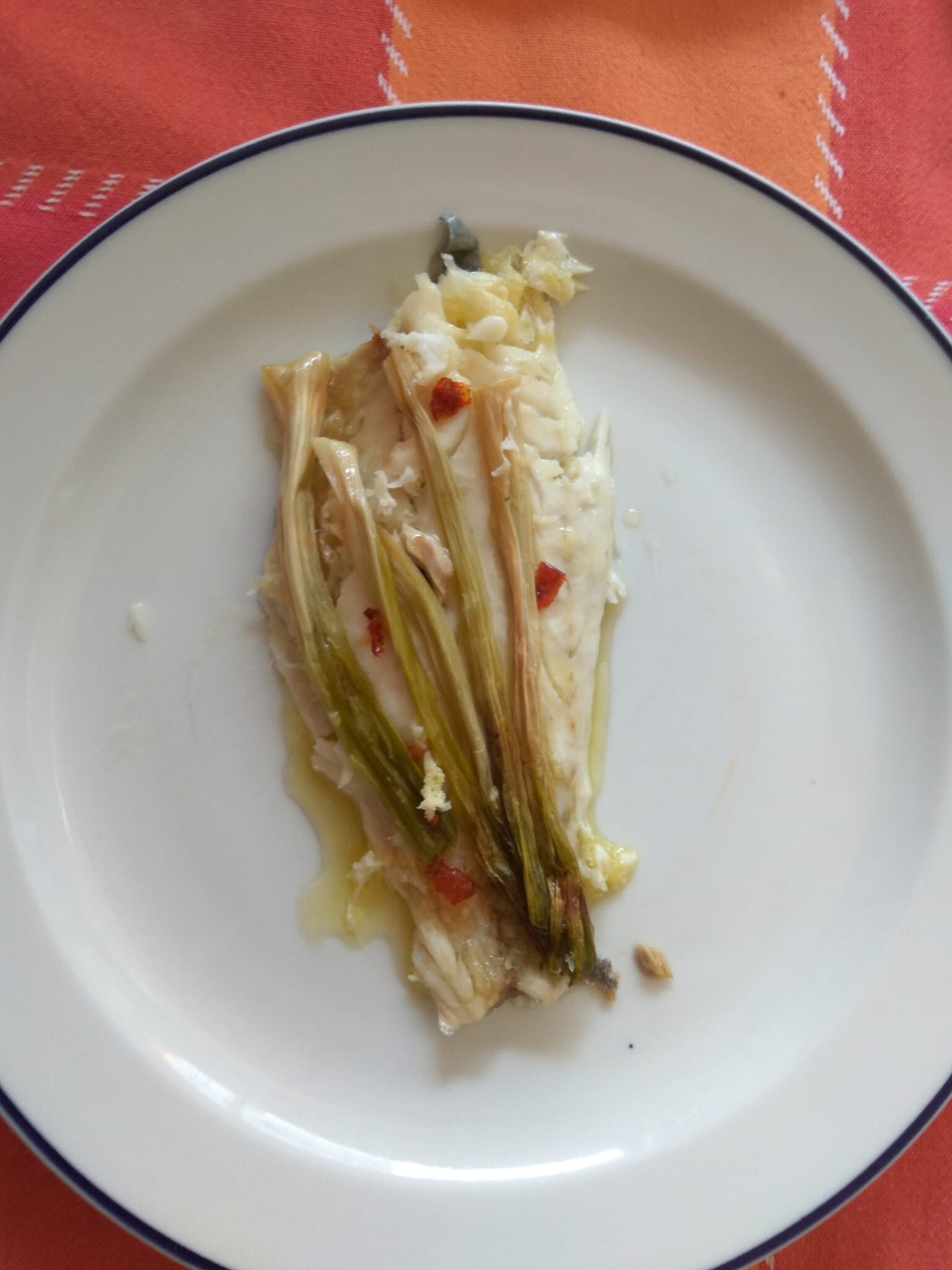 Lubina con Ajos Tiernos