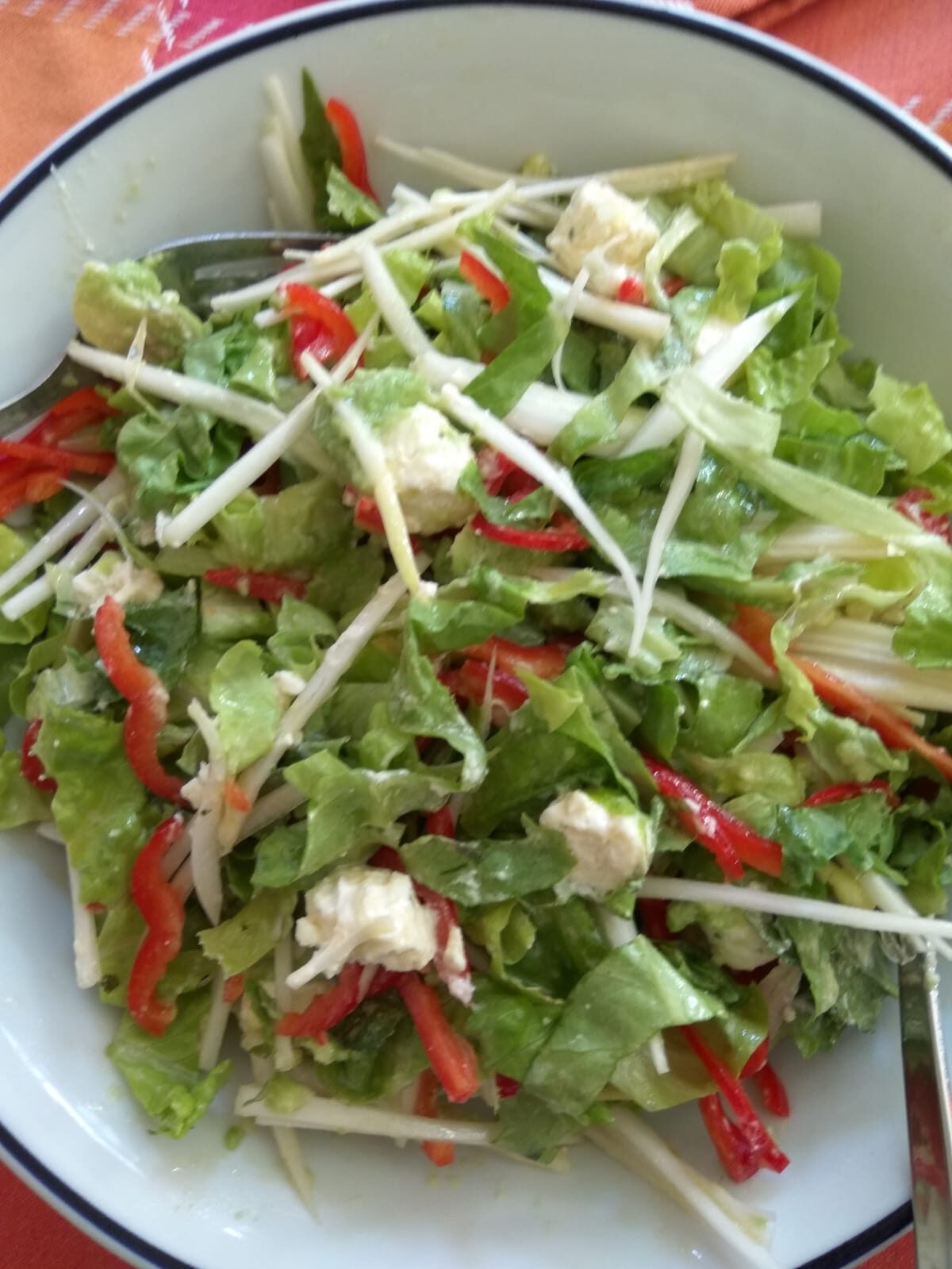 Ensalada de Lechuga, Aguacate y Queso